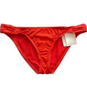 GIBSON LATIMER NWT Ruched Red Bikini Swim BOTTOMS – Large